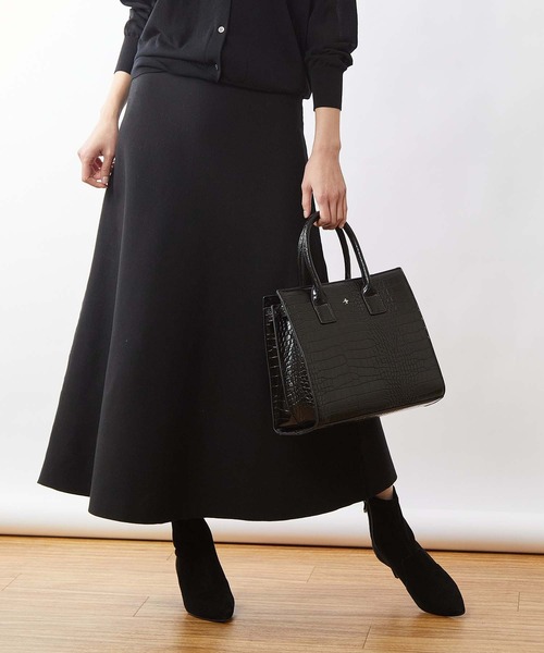 OUVRAGE CLASSE（ウヴラージュクラス）の「ニットロングフレアースカート（スカート・レディース・ブラック/グレイッシュベージュ・FREE）」の9枚目の写真