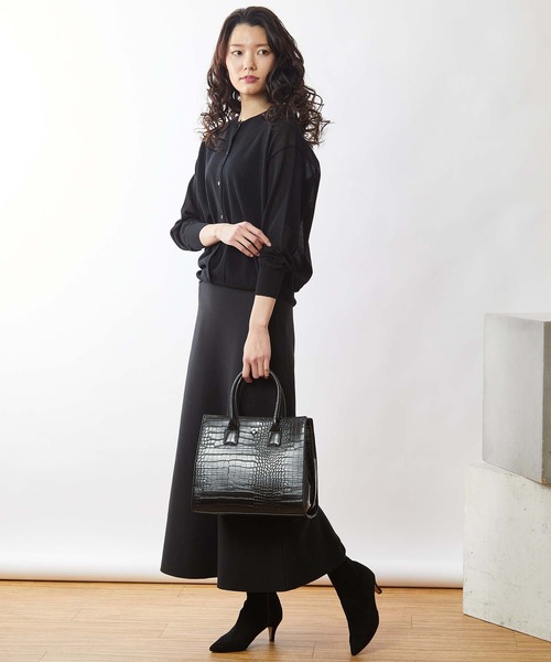 OUVRAGE CLASSE（ウヴラージュクラス）の「ニットロングフレアースカート（スカート・レディース・ブラック/グレイッシュベージュ・FREE）」の14枚目の写真