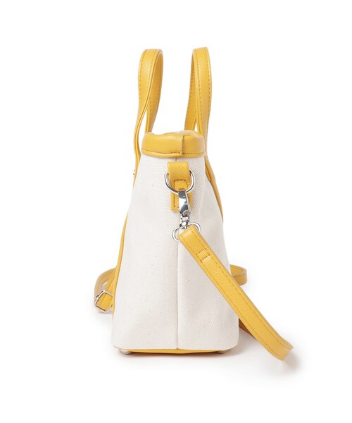 SHOO・LA・RUE(シューラルー)の「◆キャンバスコンビ2WAYミニトート(トートバッグ・レディース・ダークグリーン/イエロー/ベージュ系8/ピンク系・00)」の7枚目の写真