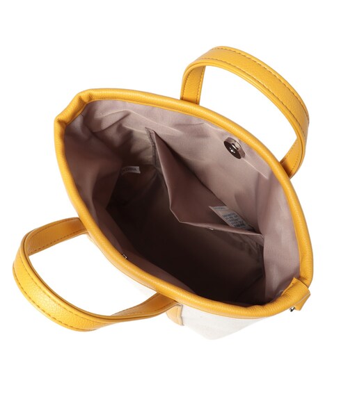 SHOO・LA・RUE(シューラルー)の「◆キャンバスコンビ2WAYミニトート(トートバッグ・レディース・ダークグリーン/イエロー/ベージュ系8/ピンク系・00)」の9枚目の写真