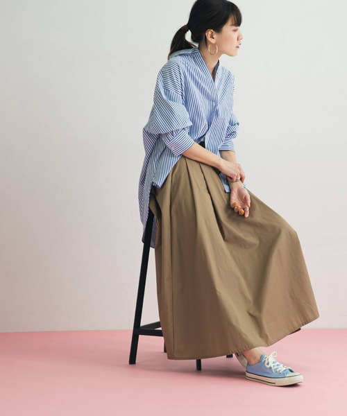 bohmal（ボマール）の「カジュアルロングフレアスカート（スカート・レディース・ベージュ/オフホワイト・MEDIUM）」の8枚目の写真