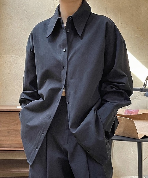 chuclla(チュクラ)の「オーバーサイズ コットン シャツ(セットアップ対応)chw22s073(シャツ/ブラウス・レディース・ブラック/ベージュ・FREE)」の17枚目の写真