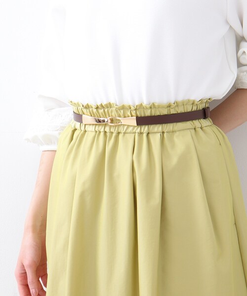 DRESKIP（ドレスキップ）の「◆スライドひっかけバックルベルト（ベルト・レディース・ブラック/アイボリー/ブラウン系・00）」の6枚目の写真