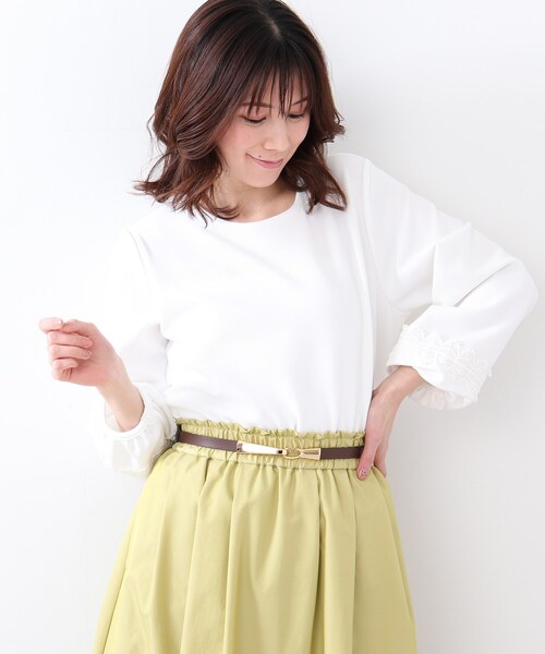 DRESKIP（ドレスキップ）の「◆スライドひっかけバックルベルト（ベルト・レディース・ブラック/アイボリー/ブラウン系・00）」の5枚目の写真