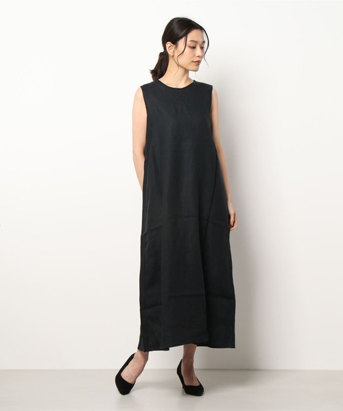 aunt lily(アントリリー)の「フレンチリネンバックリボンアクセントドレス(インナータンクトップ付き)(ドレス・レディース・ライトパープル/ブラック/ブルー・15号/13号/9号/11号)」の22枚目の写真