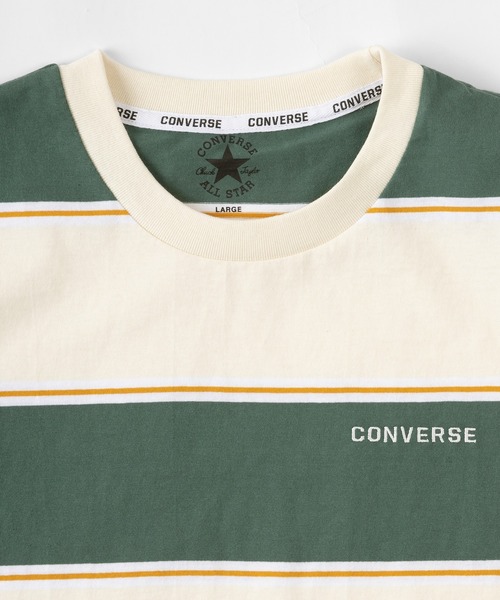 CONVERSE(コンバース)の「【CONVERSE/コンバース】ブランドロゴ刺繍&サガラ刺繍 マルチボーダーTシャツ/ 半袖Tシャツ(Tシャツ/カットソー・メンズ・ホワイト/ベージュ/グリーン/ベージュ系その他/グリーン系その他/ベージュ系その他2・M/L/XL)」の7枚目の写真