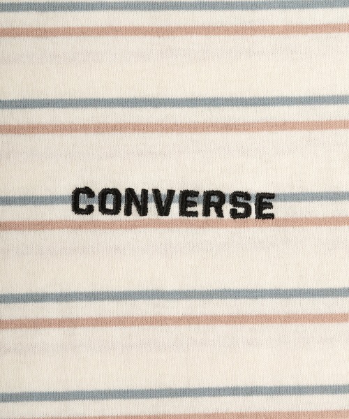 CONVERSE(コンバース)の「【CONVERSE/コンバース】ブランドロゴ刺繍&サガラ刺繍 マルチボーダーTシャツ/ 半袖Tシャツ(Tシャツ/カットソー・メンズ・ホワイト/ベージュ/グリーン/ベージュ系その他/グリーン系その他/ベージュ系その他2・M/L/XL)」の9枚目の写真