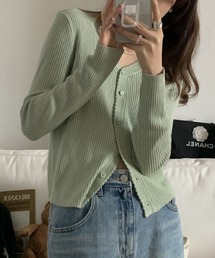 AMOUR BOX | 薄手リブニットカーディガン(カーディガン/ボレロ)