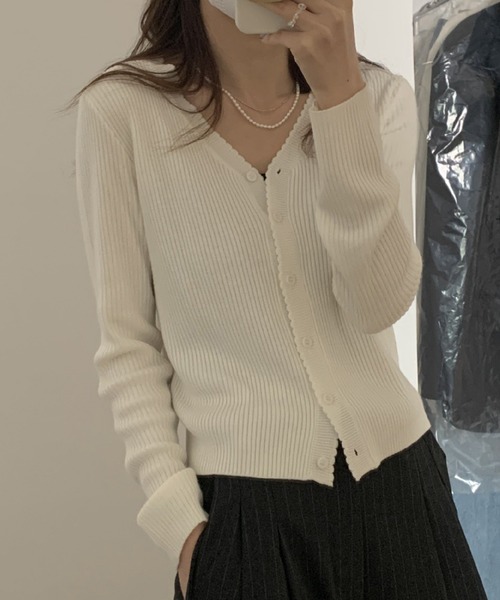 AMOUR BOX(アムールボックス)の「薄手リブニットカーディガン(カーディガン/ボレロ・レディース・ブラック/ホワイト/ブルー/グレー・SMALL/MEDIUM)」の13枚目の写真