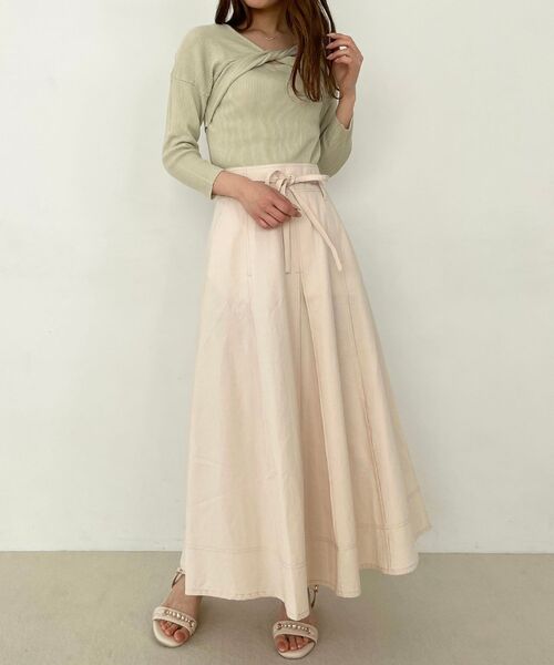 MAJESTIC LEGON(マジェスティックレゴン)の「フロントツイストニット(ニット/セーター・レディース・ライトグリーン/アイボリー/ブルー・MEDIUM)」の12枚目の写真