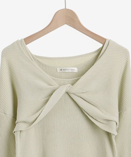 MAJESTIC LEGON(マジェスティックレゴン)の「フロントツイストニット(ニット/セーター・レディース・ライトグリーン/アイボリー/ブルー・MEDIUM)」の20枚目の写真