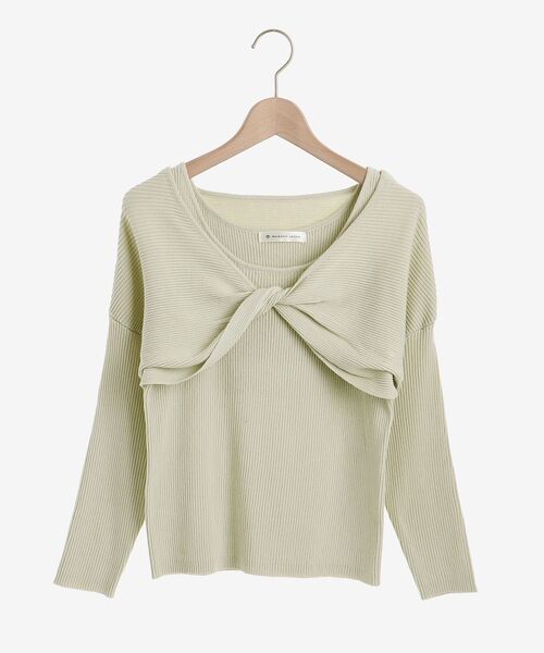 MAJESTIC LEGON(マジェスティックレゴン)の「フロントツイストニット(ニット/セーター・レディース・ライトグリーン/アイボリー/ブルー・MEDIUM)」の13枚目の写真