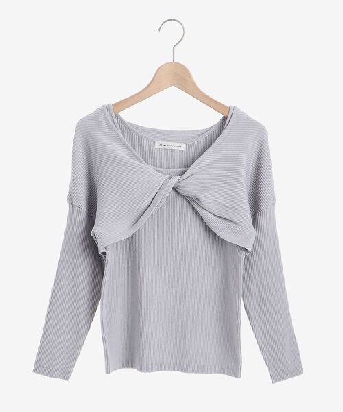 MAJESTIC LEGON(マジェスティックレゴン)の「フロントツイストニット(ニット/セーター・レディース・ライトグリーン/アイボリー/ブルー・MEDIUM)」の17枚目の写真