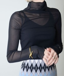 シアーチュール ハイネック トップス