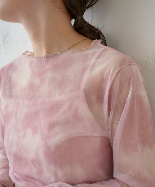 Kastane(カスタネ)の「【新色追加】シアータイダイキャミ付きインナー(シャツ/ブラウス・レディース・ピンク/グレー・FREE)」の11枚目の写真