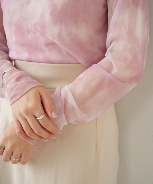 Kastane(カスタネ)の「【新色追加】シアータイダイキャミ付きインナー(シャツ/ブラウス・レディース・ピンク/グレー・FREE)」の12枚目の写真