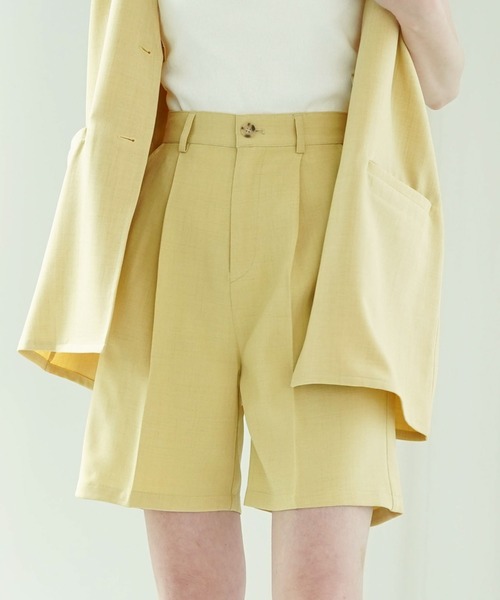 archives（アルシーヴ）の「リネン風ハーフパンツ（その他パンツ・レディース・ブラック/ベージュ/イエロー/グリーン・MEDIUM）」の4枚目の写真