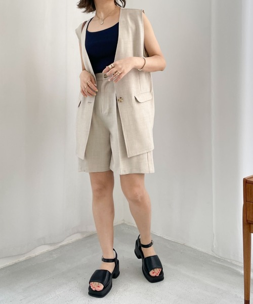 archives（アルシーヴ）の「リネン風ハーフパンツ（その他パンツ・レディース・ブラック/ベージュ/イエロー/グリーン・MEDIUM）」の15枚目の写真