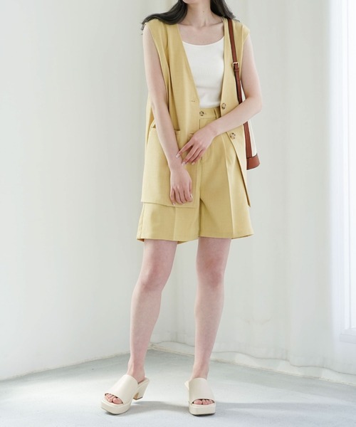 archives（アルシーヴ）の「リネン風ハーフパンツ（その他パンツ・レディース・ブラック/ベージュ/イエロー/グリーン・MEDIUM）」の20枚目の写真