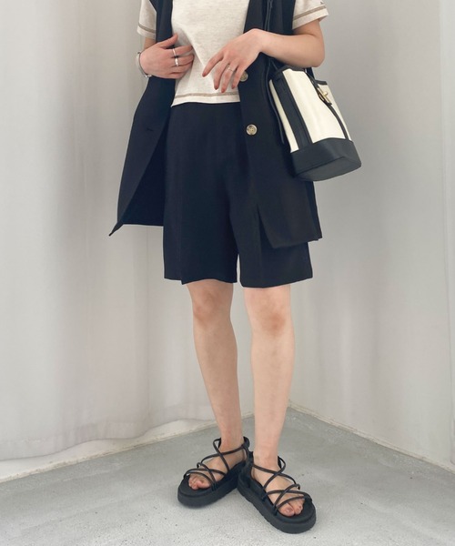 archives（アルシーヴ）の「リネン風ハーフパンツ（その他パンツ・レディース・ブラック/ベージュ/イエロー/グリーン・MEDIUM）」の17枚目の写真