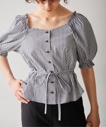FREE'S MART | ◆ギンガムチェックパフスリーブブラウス(シャツ/ブラウス)
