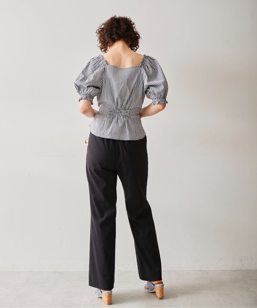 FREE'S MART（フリーズマート）の「◆ギンガムチェックパフスリーブブラウス（シャツ/ブラウス・レディース・ブラック系その他/グレー系その他/グリーン系その他・FREE）」の4枚目の写真