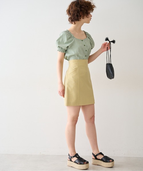 FREE'S MART（フリーズマート）の「◆ギンガムチェックパフスリーブブラウス（シャツ/ブラウス・レディース・ブラック系その他/グレー系その他/グリーン系その他・FREE）」の17枚目の写真