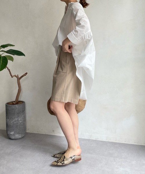 DouDou（ドゥドゥ）の「【WEB限定】バックギャザーオーバーシャツ（シャツ/ブラウス・レディース・オフホワイト/ピンク/オレンジ・FREE）」の22枚目の写真