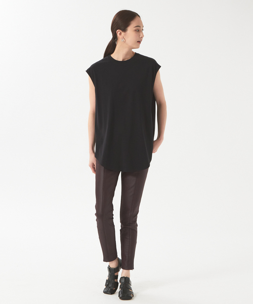 qualite（カリテ）の「コットンフレンチスリーブカットソー（Tシャツ/カットソー・レディース・オフホワイト/グリーン/ブラック/サーモンピンク・36/38）」の13枚目の写真