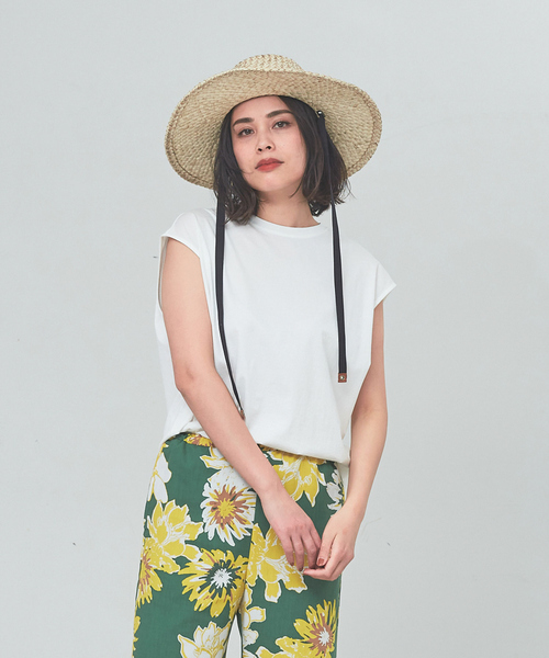 qualite（カリテ）の「コットンフレンチスリーブカットソー（Tシャツ/カットソー・レディース・オフホワイト/グリーン/ブラック/サーモンピンク・36/38）」の9枚目の写真