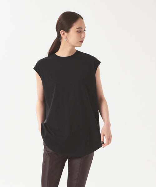 qualite（カリテ）の「コットンフレンチスリーブカットソー（Tシャツ/カットソー・レディース・オフホワイト/グリーン/ブラック/サーモンピンク・36/38）」の14枚目の写真