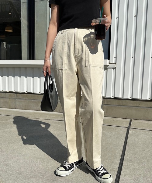 andme（アンドミー）の「コットンセンタープレスベイカーパンツ（その他パンツ・レディース・ブラック/ベージュ/ネイビー/カーキ/ホワイト/チャコールグレー/キナリ/ブラウン・S/M/L）」の20枚目の写真