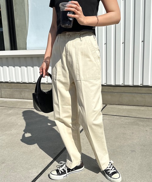 andme（アンドミー）の「コットンセンタープレスベイカーパンツ（その他パンツ・レディース・ブラック/ベージュ/ネイビー/カーキ/ホワイト/チャコールグレー/キナリ/ブラウン・S/M/L）」の18枚目の写真