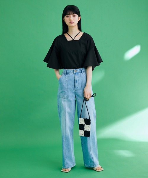 ADAM ET ROPE'(アダムエロペ)の「クロスストラップブラウス(シャツ/ブラウス・レディース・サックスブルー/ホワイト/ブラック・FREE)」の20枚目の写真
