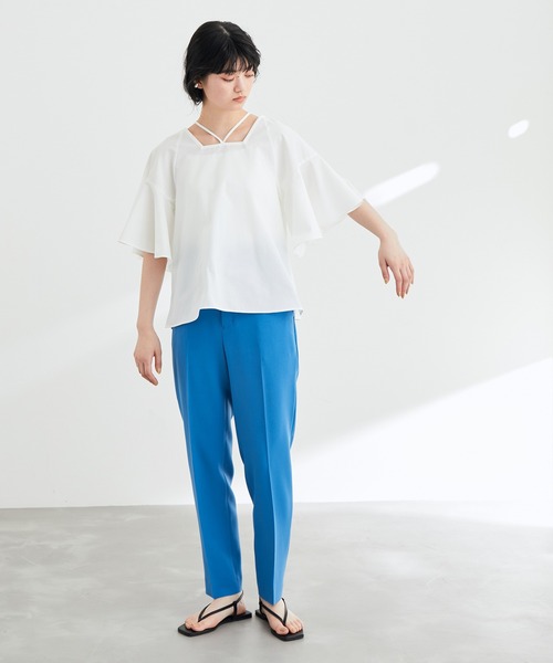 ADAM ET ROPE'(アダムエロペ)の「クロスストラップブラウス(シャツ/ブラウス・レディース・サックスブルー/ホワイト/ブラック・FREE)」の21枚目の写真