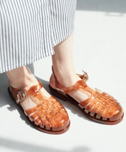 Green　Parks（グリーンパークス）の「・ジェリーサンダル（サンダル・レディース・ブラック/ベージュ/ブラウン/クリア・38/36/37）」の2枚目の写真