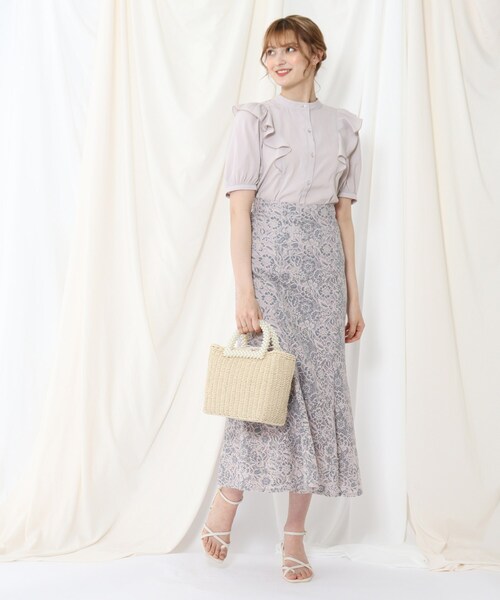 couture brooch（クチュールブローチ）の「◆マルチWAY仕様/大人フェミニンに着こなす。リボンフリルブラウス（シャツ/ブラウス・レディース・ブラック/サンドベージュ/ベビーピンク・38/40）」の11枚目の写真