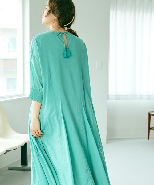 PUAL CE CIN(ピュアルセシン)の「インドコットンボイルワンピース(ワンピース・レディース・ホワイト/ブラック/グリーン/ブルー/ピンク・FREE)」の3枚目の写真