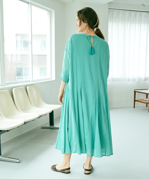 PUAL CE CIN(ピュアルセシン)の「インドコットンボイルワンピース(ワンピース・レディース・ホワイト/ブラック/グリーン/ブルー/ピンク・FREE)」の15枚目の写真