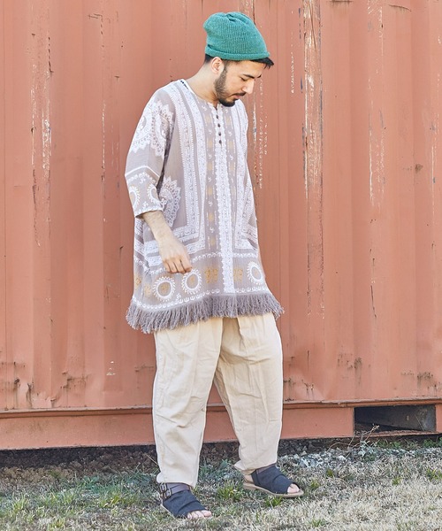 チャイハネ（チャイハネ）の「【チャイハネ】グルティラフリンジMEN'Sトップス（その他トップス・メンズ・パープル/ネイビー/グレー/オフホワイト/ブラウン/ホワイト系その他/ブラック×ホワイト/カーキ/ブルー・FREE）」の21枚目の写真