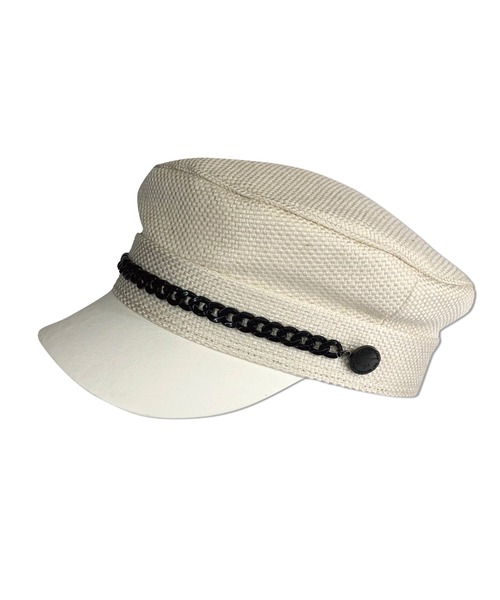「uccellino be'be'」LEATHER VISOR CHAIN CASQUETTE