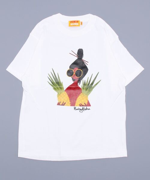 Import & Select(インポートアンドセレクト)の「【PUNKY ALOHA】 SS TEE / 半袖Tシャツ(Tシャツ/カットソー・レディース・ブラック/ベージュ/ホワイト系1・FREE)」の1枚目の写真