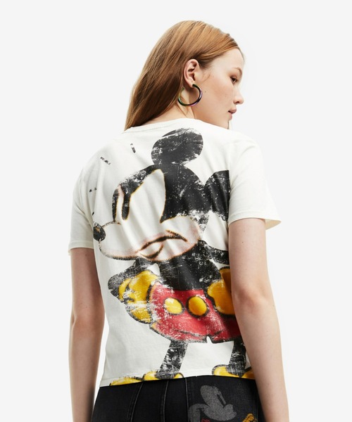 Desigual(デシグアル)の「ミッキーマウス Tシャツ(Tシャツ/カットソー・レディース・ホワイト/レッド・XS/M/S/L/XL)」の5枚目の写真