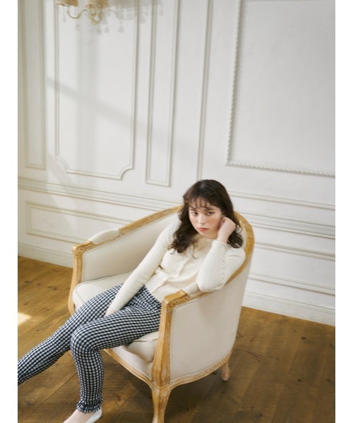 MIRO AMURETTE（ミロアミュレット）の「gingham check pagins/ギンガムチェックレギンス（その他パンツ・レディース・ブラック×ホワイト/ピンク・FREE）」の8枚目の写真
