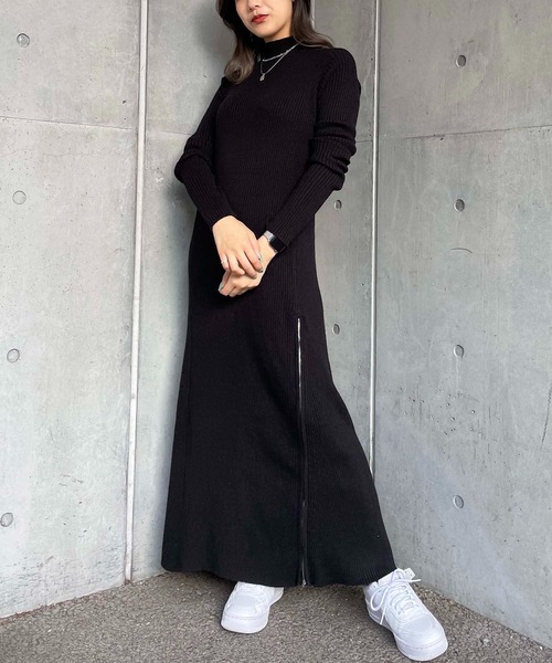SPIRALGIRL(スパイラルガール)の「ロングスリットプチハイニットワンピース(ワンピース・レディース・ホワイト/ブラック/ブラウン・FREE)」の15枚目の写真