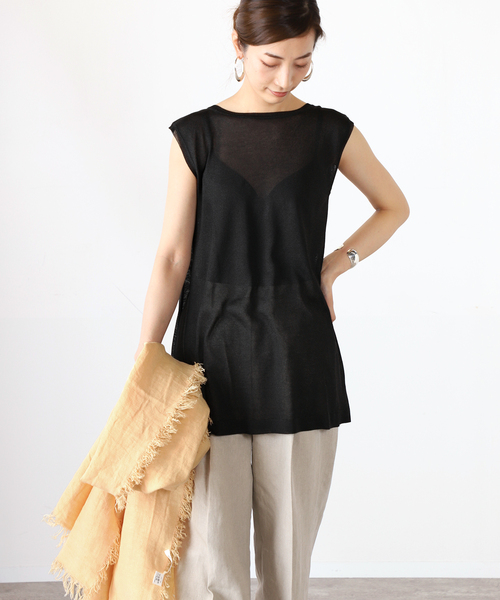 VERMEIL par iena(ヴェルメイユパーイエナ)の「【ESLOW/エスロー】バックドレープセーター◆(ニット/セーター・レディース・ブラック/サックスブルー・FREE)」の5枚目の写真