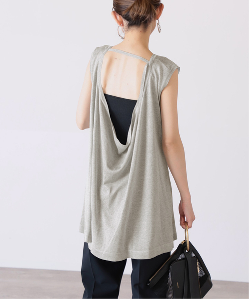 VERMEIL par iena(ヴェルメイユパーイエナ)の「【ESLOW/エスロー】バックドレープセーター◆(ニット/セーター・レディース・ブラック/サックスブルー・FREE)」の12枚目の写真