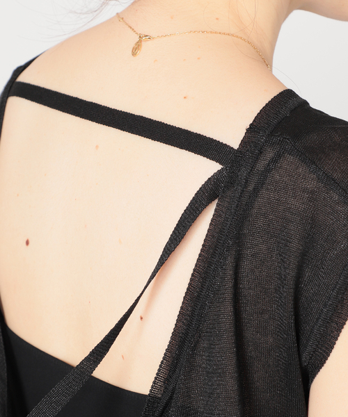 VERMEIL par iena(ヴェルメイユパーイエナ)の「【ESLOW/エスロー】バックドレープセーター◆(ニット/セーター・レディース・ブラック/サックスブルー・FREE)」の22枚目の写真