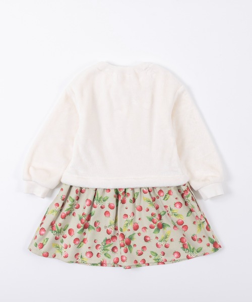 trois lapins kp（トロワラパンケーピー）の「シャギーフリースドッキングワンピース(100～130cm)（ワンピース・キッズ・オフホワイト・120cm/110cm/100cm/130cm）」の10枚目の写真