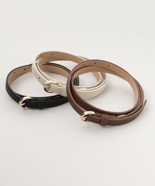 MAJESTIC LEGON（マジェスティックレゴン）の「シンプル細ベルト（ベルト・レディース・アイボリー/ブラウン/ブラック・FREE）」の6枚目の写真